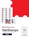 NetStamps Printable Postage Labels (Stamps.com Subscription Required) - Print Approved Postage - Inkjet & Laser Printers - Business, Personal, Home (Liberty, 50 Sheets)