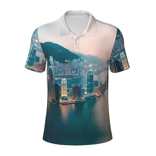 Polo à manches courtes respirant homme imprimé Hong Kong sport gym