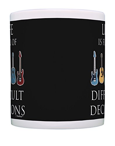 Music Lovers Gifts Life is Full of Difficult Decisions Guitar Mug Music Teacher Mug Music Themed Gift for Women Music Related Gifts Rock Gifts for Men Gift Coffee Mug Tea Cup Multi