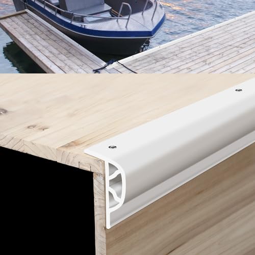 DaisyInner 3 Pack 6 ft Dock Boat Guard P Type PVC Profile Dock Corner Bumper Marine Rub Rail Commercial Grade Double Molded Rubber Edging Fender for Protection Large Boat (White) by DaisyInner - Used condition - US$103.45
