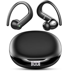 Draadloze Oortjes, yobola Wireless Earbuds Bluetooth 5.3 HiFi Stereo, ENC Ruisonderdrukkende HD Microfoon Oordopjes Draadloos, IPX7 Waterdichte Touch Control Bluetooth Earbuds met Oorhaken，40 Uur Accu
