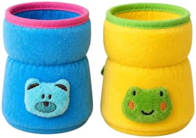 THE LITTLE LOOKERS Bottle Cover for Philips Avent/Wide Neck Feeders Soft Plush Stretchable Baby Feeding Bottle Cover with Easy to Hold Strap (Blue & Yellow, Wide Neck 125ml/4OZ)