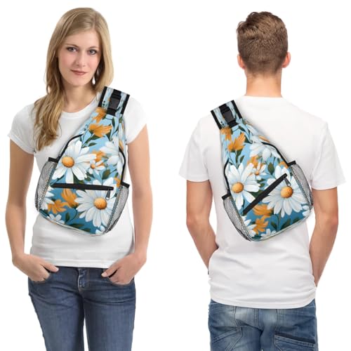 Bolso tipo Sling Unisex con diseño floral para viaje y senderismo miniatura 7