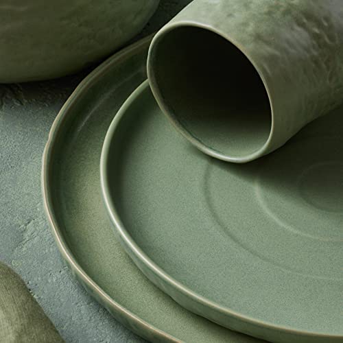 Stone By Mercer Project Shosai Stoneware 16-Piece Dinnerware Set, Sage #TOP3
