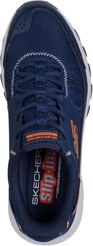 Skechers - Mens Dynamite at - Escapar Slip On Shoes, Color Navy/Orange, Size: 12.5 W US2