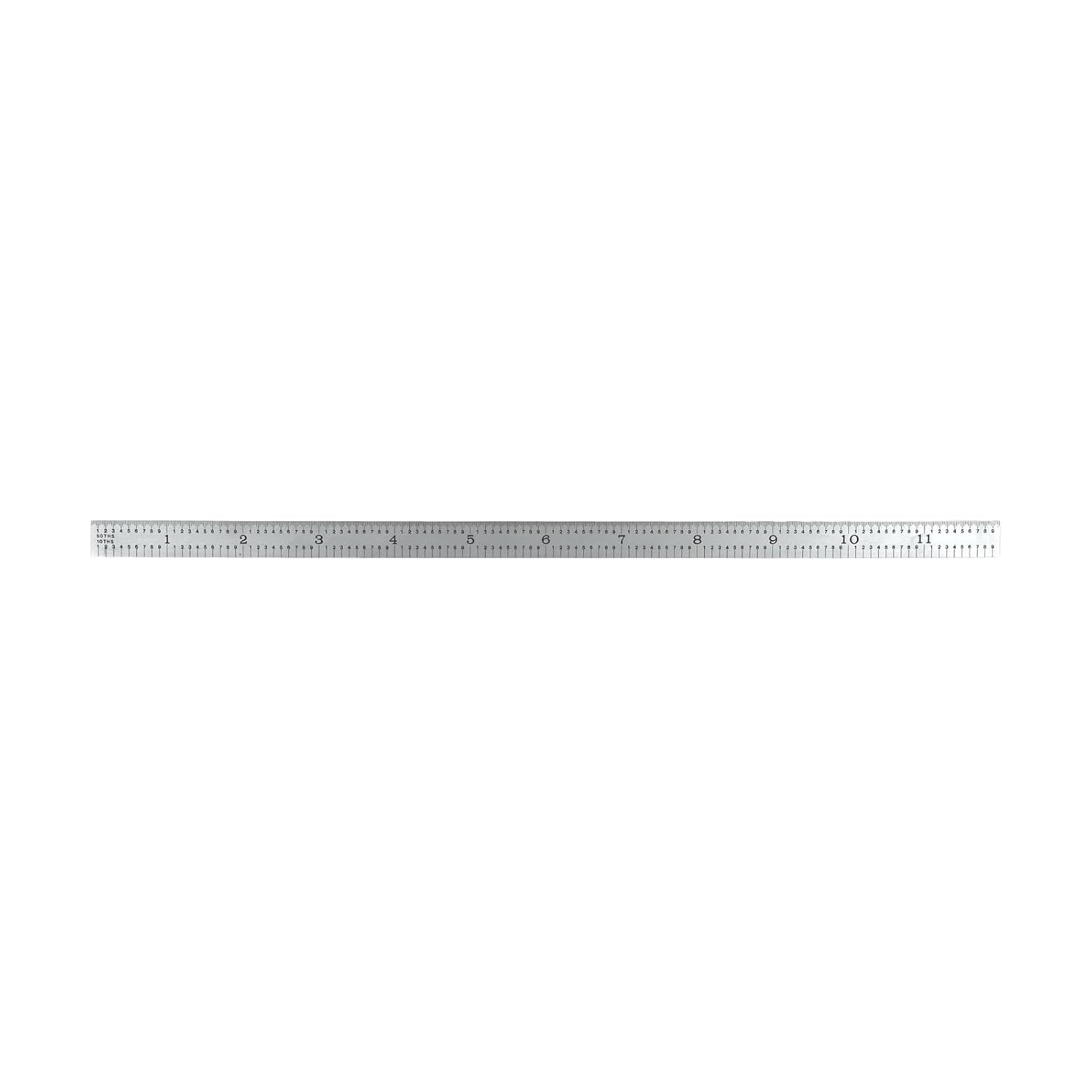 PEC Tools 24 Inch Rigid Metal Ruler, Satin Chrome Finish, 3R Graduation (1/32",1/64",1/10",1/50"), Made in USA