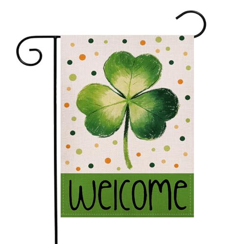 Drapeau de jardin trèfle Saint-Patrick extérieur 31,8x45,7 cm avec impression double face durable