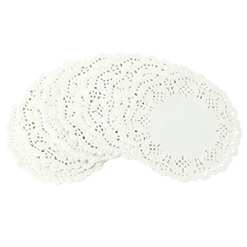 SHOTAY BENGKUI Centrino di Carta, 200 Pezzi Rotondi in Pizzo stuoie di Carta sottobicchieri tovagliette Eventi di Nozze Tavolo da Festa Regalo 4,5 Pollici