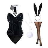 CR ROLECOS Bunny Girl Costume Senpai Cosplay Bunny Outfit Anime One Piece Bodysuit Tie Stockings Set Halloween 3XL