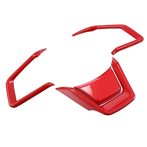 X Autohaux 4Pcs Abs Plastic Red Interior Steering Wheel Cover Trim Set For Subaru Forester Ascent 2019-2021 Inner Decoration Auto Accessories #TOP5