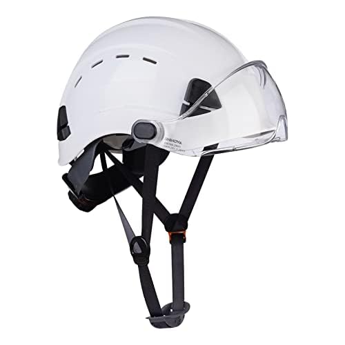 Casco de Astillero con Visera EN397,Casco de protección Casco de seguridad ajustable con trinquete, casco de trabajo para la construcción con visera