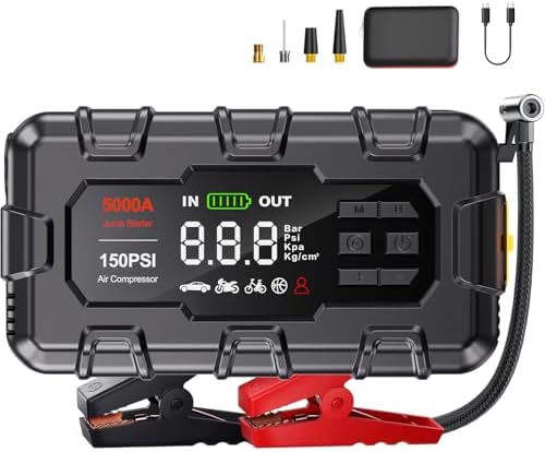 Jump Starter 5000A, Car Battery Jump Starter with Air Compressor ...