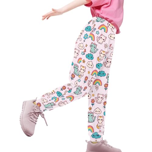 Joggers for Girls Loose Sweatpants Kids Elastic Waist Jogger Pants Athletic Trousers with Pockets 4-15Y2