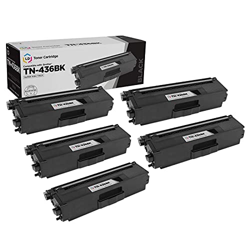 LD Products Compatible Toner Cartridge Replacements for Brother TN436BK Super High Yield (Black, 5-Pack) for use in HL-L8360CDW, HL-L8360CDWT, HL-L9310CDW, HL-L9310CDWTT & MFC-L8900CDW & MFC-L9570CDW