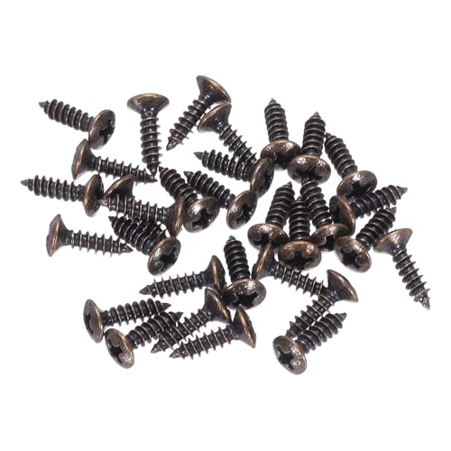 MECCANIXITY 30pcs 3MM Electric Guitar Bass Pickguard Screws Scratch Plate Mounting Screw for SQ TL Guitar, Red Bronze