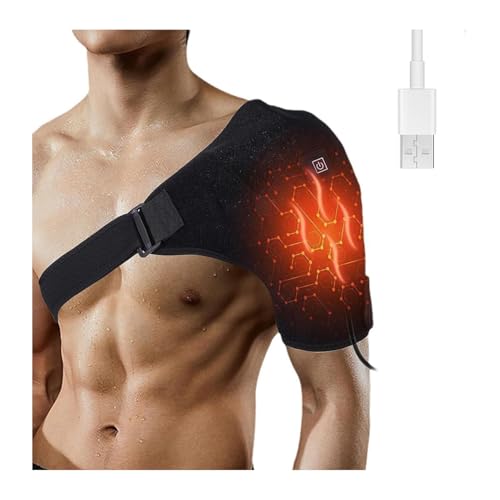BIOBO Shoulder Heating Pad, Rotator Cuff Shoulder Brace Heated Wrap, 3 Heat Settings, Black Fabric,...