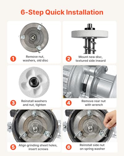 Image of VEVOR 2PCS Grinding Sheets for Electric Grain Mill Grinder, Marble Dry & Wet Grinding Discs, Replacement Grinding Plates Compatible with VEVOR GM-002 Corn Spice Mill Grinder