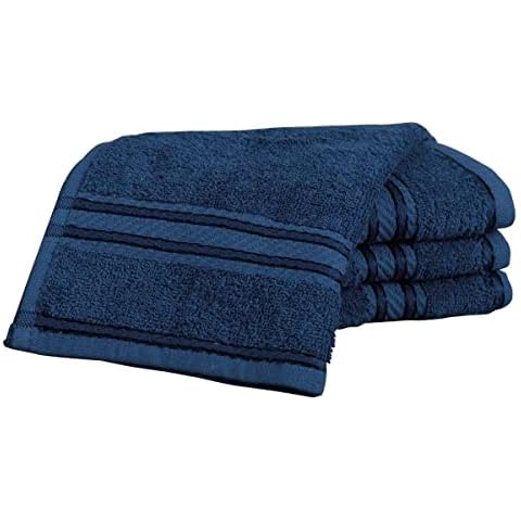 Bentley Priory Linens 😃Supreme Face Flannels for Bathroom 500GSM Super Soft Combed Cotton Pack of 4😃😍😎🤗 Absorbent and Quick Dry Face Cloth Flannel Towels Set 30 x 30cm (NAVY BLUE) Cover