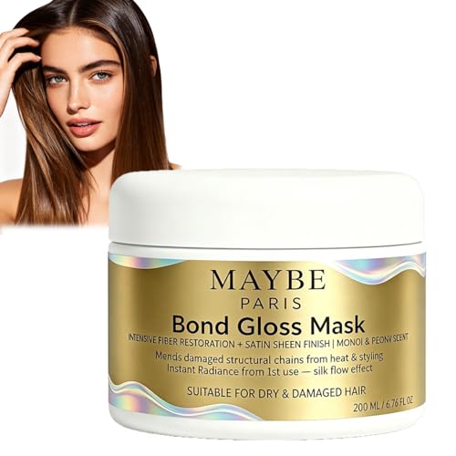 FNIUANF Maybe Paris Bond Gloss Mask Naturels Deep Repair Hair Mask Bond Gloss Mask Maybe Paris Hydrating & Gloss Deep Hydration For Dry Dull Damaged Brittle Hair (1pc)