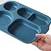 LRUUIDDE 12 Inch Large Unbreakable Divided Plates for Adults kitchen, Wheat Straw Plate, Alternative for Plastic, Reusable Compartment Plates,Dishwasher & Microwave Safe, BPA Free (Grey Series-4Pack)