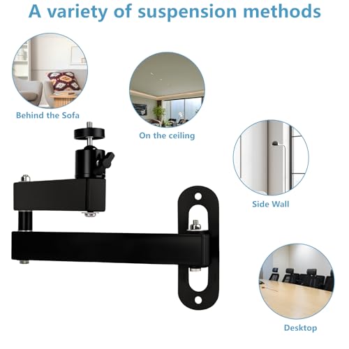 Trendecor Projector Stand Beamer Halterung, 360 Grad Einstellbar Beamer Ständer mit 1/4-Zoll-Schraubschnittstelle Gelenkarm Halterung 35 cm für Projektor Überwachungsbügel