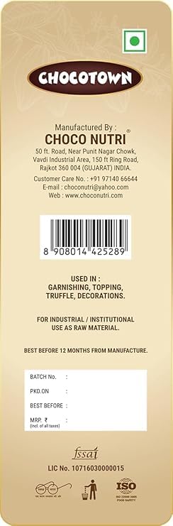 Image of Choco Town Choco Compound Slab | Chocolate Bar For Making Cakes & Cookies - 500g (White 1)