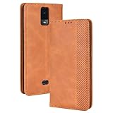 Lucyliy hülle Für BLU View 3, Schützendes PU-Leder-Etui mit Kartenschlitzen & Halterfunktion für BLU View 3 Braun