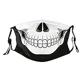 Skull Mouth Face Mask Halloween Theme Scary Masks for Women Funny Holiday Decoration for Adults Teens