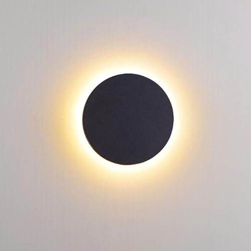 RTFJVXVZ Aluminum Circle Outdoor Wall Lamps Living Room Bedroom Sconces LED Warm Light