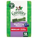 Greenies Regular Dental Dog Treats, Blueberry Flavor, 12 oz. Pack (12 Treats)