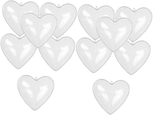 ABOOFAN 12pcs Transparent Love Box Glass Ornaments Clear Christmas Ornaments Christmas Decor Christmas Baubles Christmas Clear Baubles Fillable