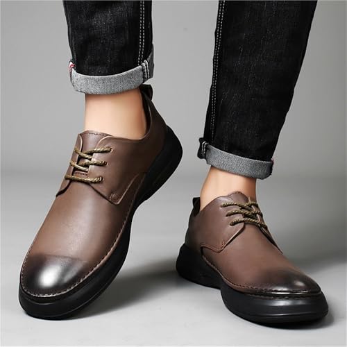 Men's Dress Shoes Leather Lace up Soft Sole Comfortable Breathable Casual Formal Oxfords for Work Wedding2