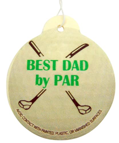 Image of Westmon Works Best Dad by Par Golf Ball Air Freshener Rearview Mirror Decoration Novelty Present for Fathers Day Golfing Dads and Grandfathers with New Car Scent