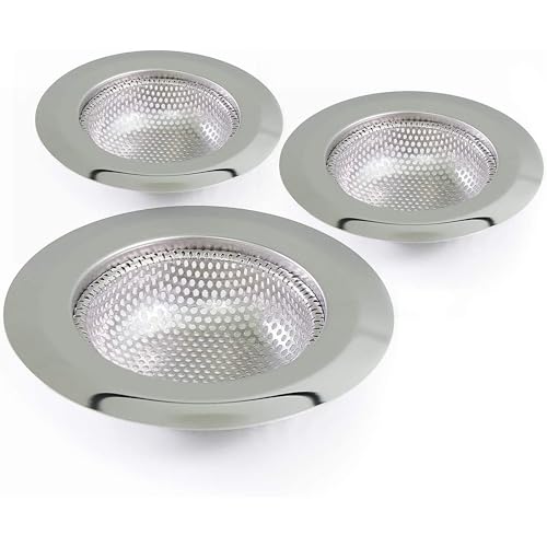 3 Pack Coladores de Malla Fina de Acero Inoxidable para Fregadero