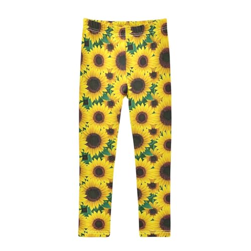 Sunflower Painting Girls Leggings Soft Stretch Workout Yoga Dance Pants for Kids Casual Tights