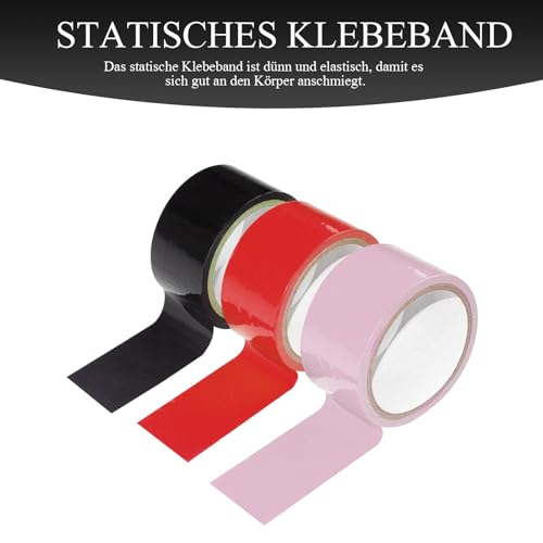 Bondage Tape 4-er Bondageset Fessel Set,16m*5cm Bondagetapes & Augenmaske Augenbinde Sex Bett,Elektrostatisches Tape ohne Kleber Design Tapes,Bondage Seil BDSMs Sexspielzeug für Paare Extrem Sex (3+1) – Bild 5