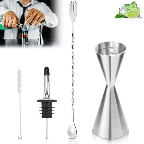 Misurino barista bifacciale per drink, cocktail, 25 ml, 50 ml - nero