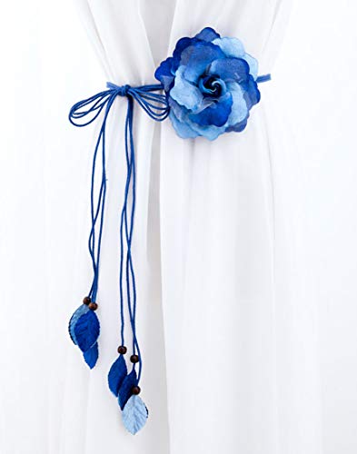 Women`s Bohemia Wedding Floral Artificial Flower Belt For Dress Sash With Braid Rope2