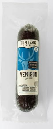 Pen Kit Mall - Hunters Reserve Cutting Board w/Knife + Exotic Summer Sausage Choices of Bison Venison Wild Boar or Elk 4oz Venison Summer Sausage