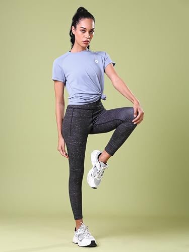Image of TECHNOSPORT Womens High Rise Skinny Fit Activewear Tights for Running, Gym and Sports