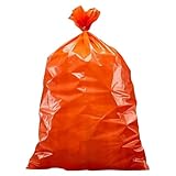 Plasticplace 100 Stück Müllbeutel, 1,2 mm, orangefarbene Mülltonneneinlagen, 84 x 99 cm, 100 Stück