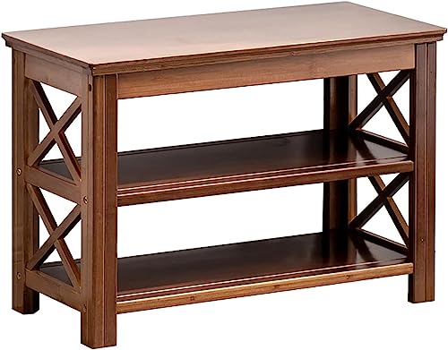 Retro Bamboo Ottoman Stool - Creative Shoe Rack Bench, Stylish