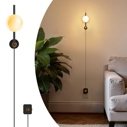 Image of L LOHAS LED Night Lights Plug into Wall, Dimmable Night Light, Dusk to Dawn Sensor, 0-100LM Adjustable Brightness, Soft White 3000K Globe Shade Milky Nightlight with 4.92ft Cord for Bathroom, Hallway