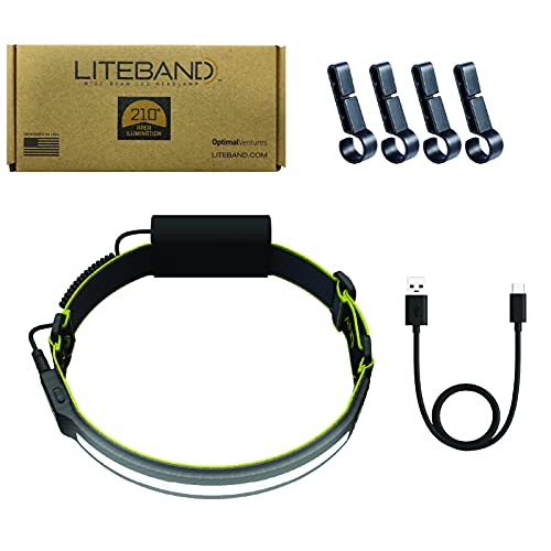 Optimal Ventures Liteband Pro 1000 Series Wide-Beam Adjustable Personal Headlamp, 210° Illumination, Battery-Powered, Fits Hard Hats And Helmets, Lbp1000-L34Hv, 1000 Lumens, High Visibility #TOP5