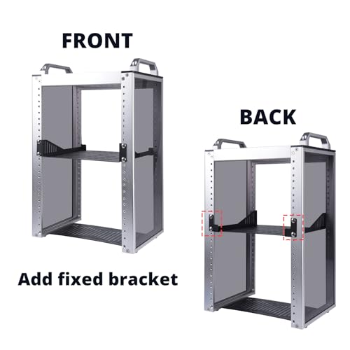 Image of GeeekPi DeskPi RackMate 1U Rack Shelf, 10 Inch, Black, Metal, Rack Mount, Compatible with Server, Audio, Video Equipment