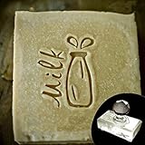 ALICED DIY Milk Natural Soap Stamp Goat Milk Handmade Organic Glass Soap Making Mold Bottle Shape Acrylic Custom Animal Series Gifts (Stamp with Handle)