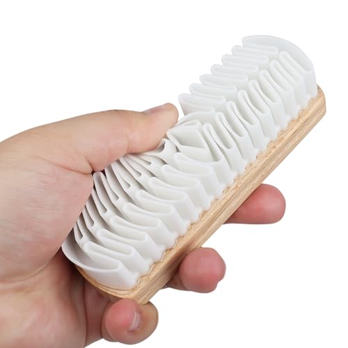 1 Stück wildlederbürste,schuhbürste,schuhputzbürste,Nubukbürste mit Krepplamellen,Holz Kreppbürste,Schuhbürste Wildleder Pflege,für Velours Rauleder Reinigung