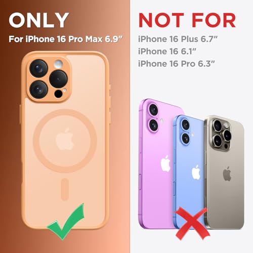 Coque iPhone 16 Pro Max MagSafe orange clair CAPRARO mate - 2