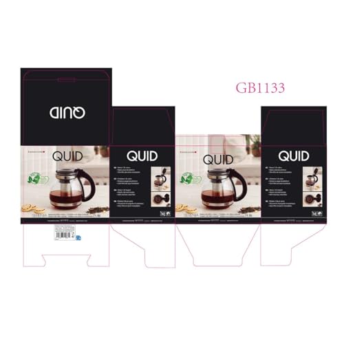 Quid Serenia Teekanne, Glas, Filter, Edelstahl, 1,5 l, nicht mikrowellengeeignet, recycelbar