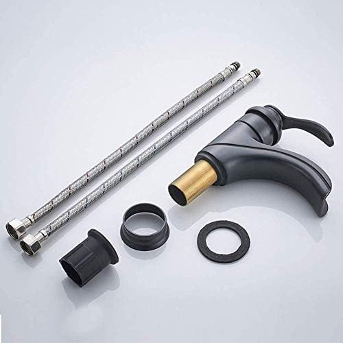 Kitchen Taps Tap Faucet Deck Mounted Black Waterfall Bathroom Single Handle Brass Sink Mixer One Hole Toilet